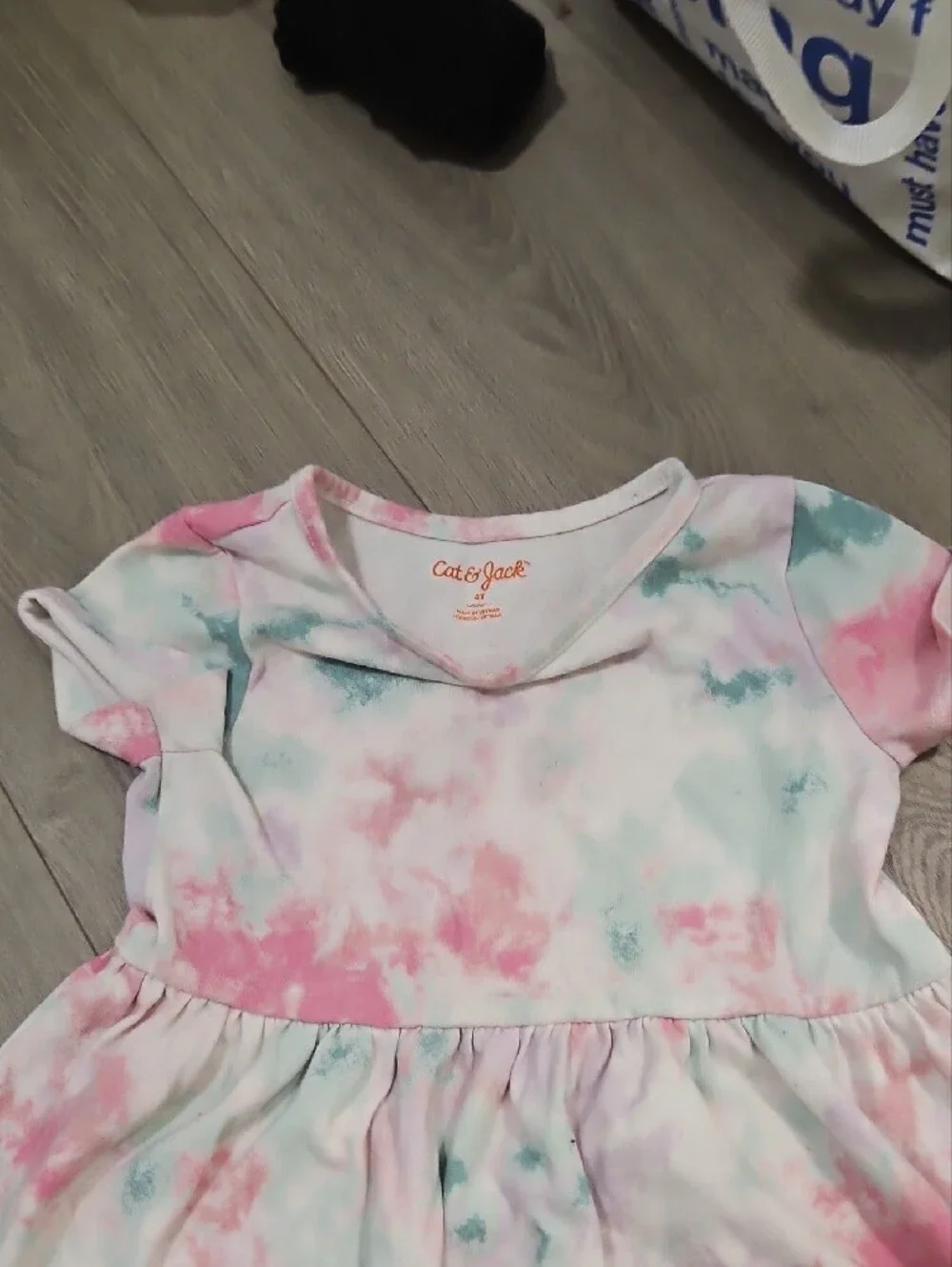 Cat & Jack Pastel Tie-Dye Short Sleeve Dress in Pink, Mint & Lavender